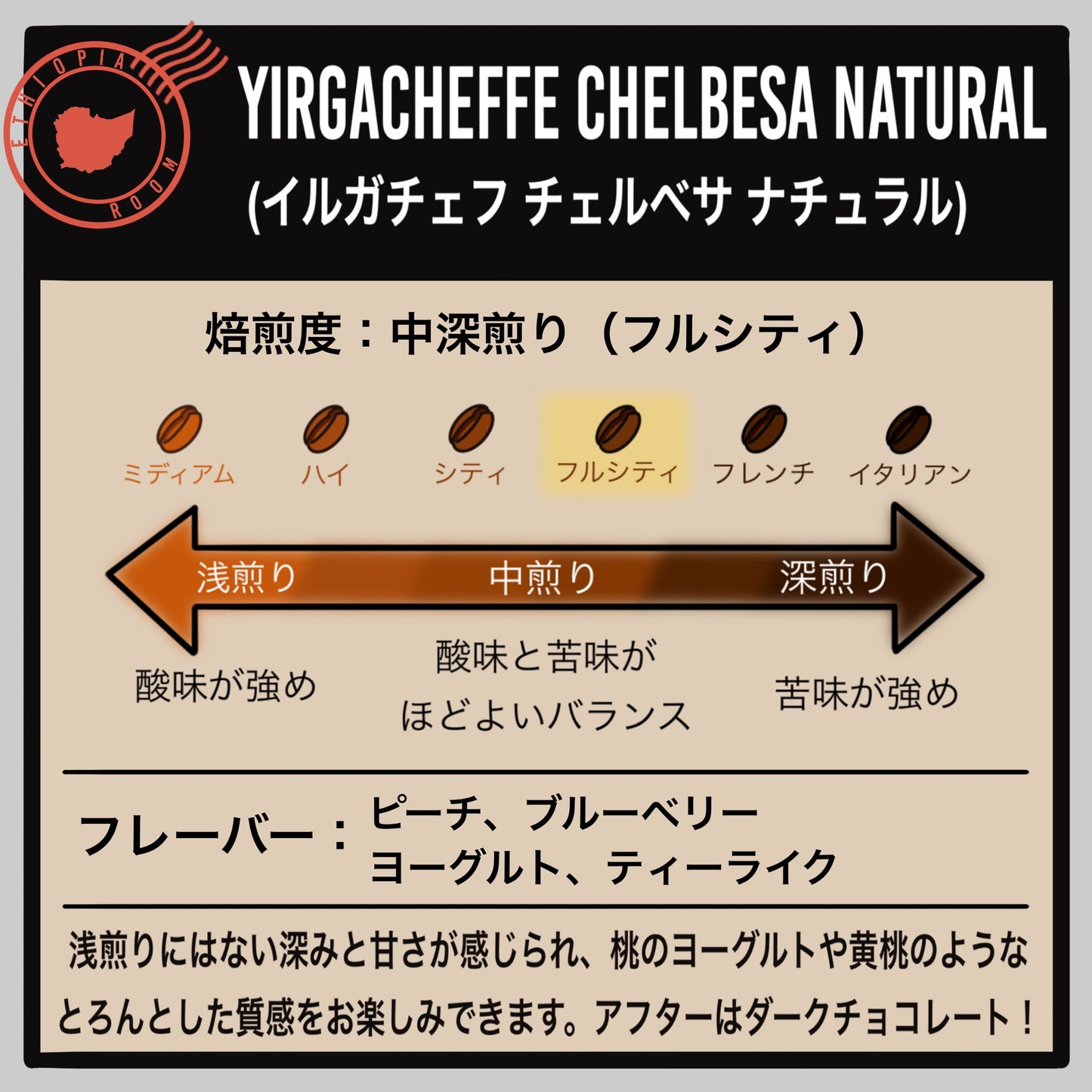 【エチオピア】イルガチェフ チェルベサ ナチュラル(数量限定)